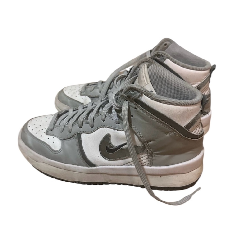 Nike Gray and White High-Top Sneakers
